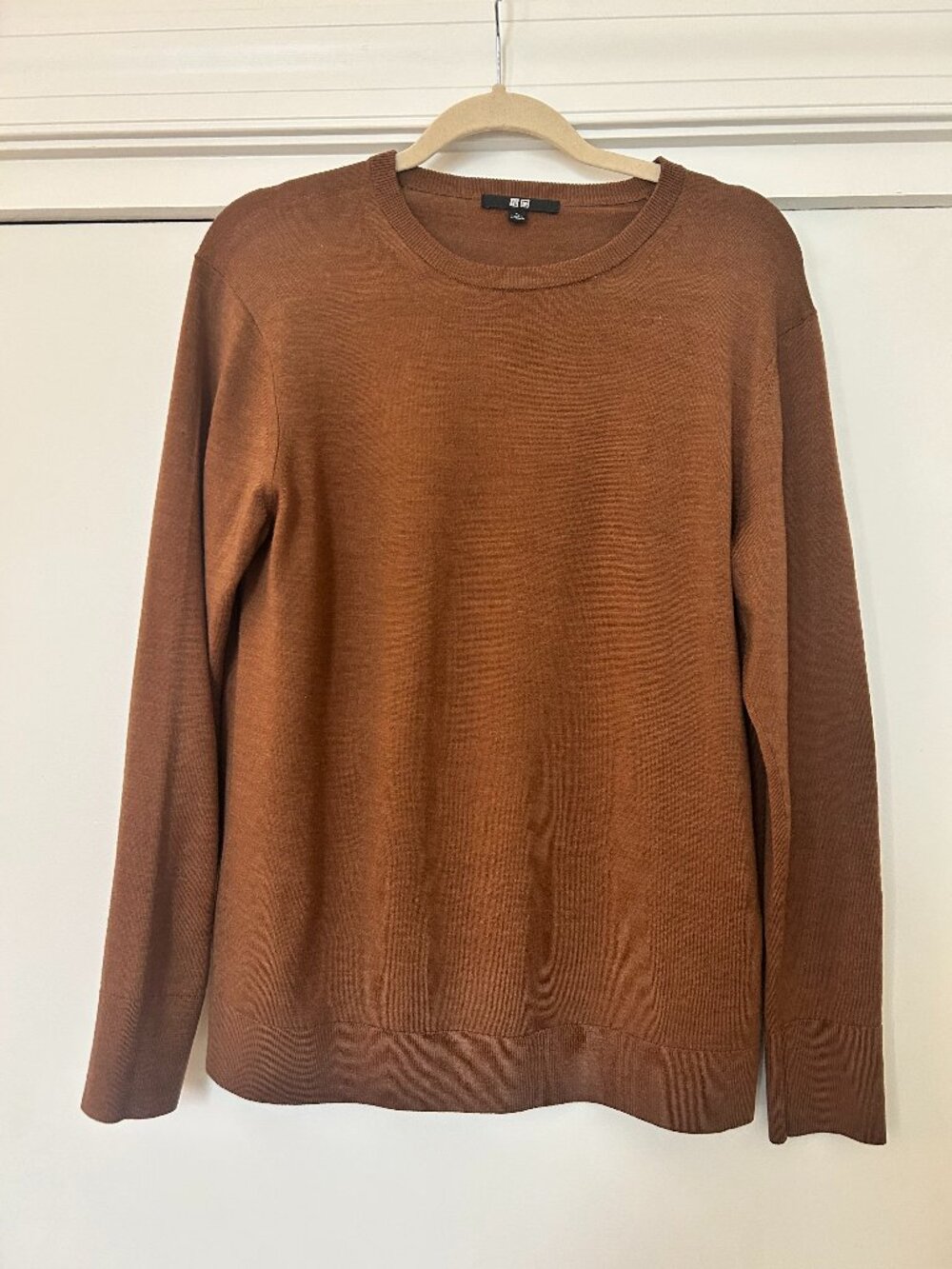 Uniqlo Women's 100% Merino Crew Neck Jumper XL in brown 35